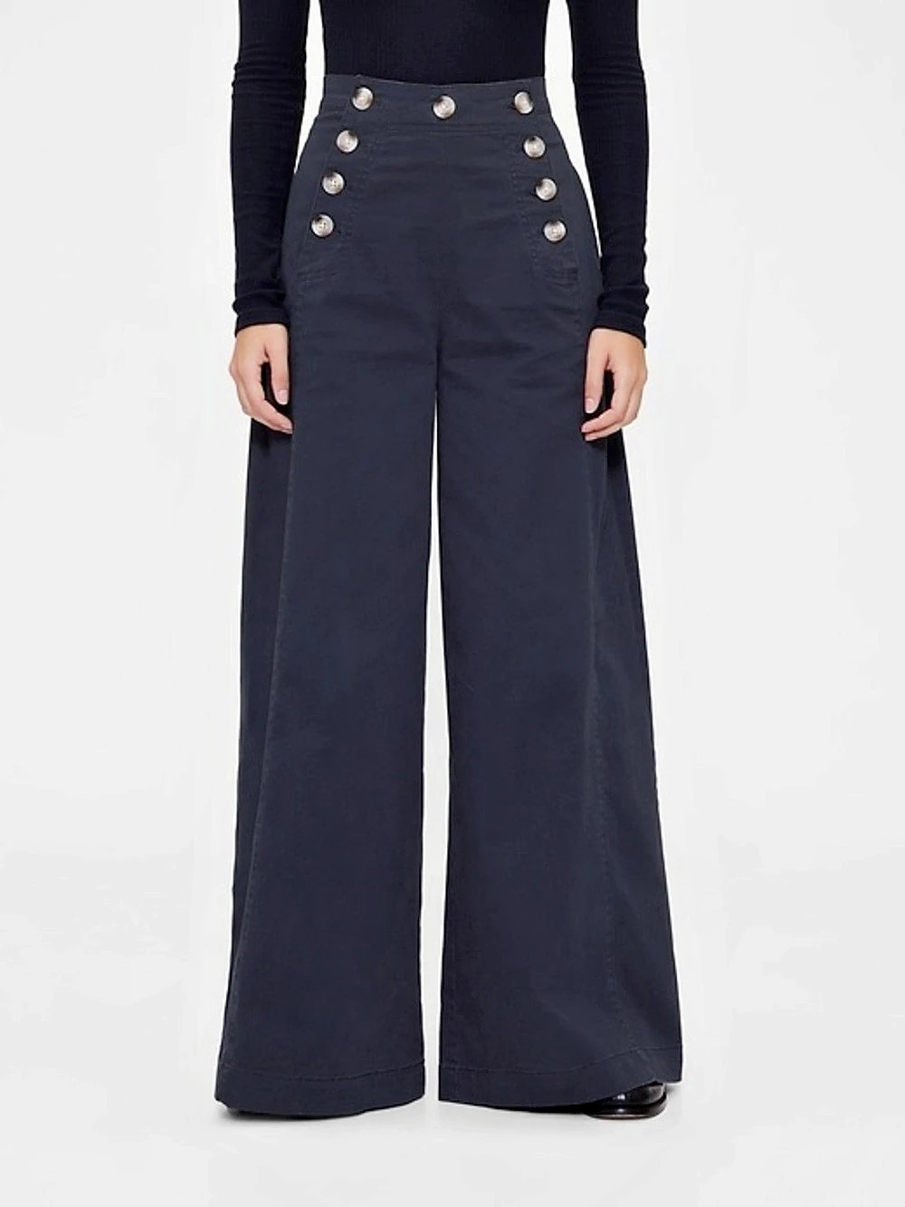 GapStudio High Rise Twill Sailor Pants in Navy Blue NWT